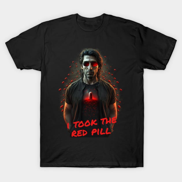 Red Pill Dude T-Shirt by infernoconcepts